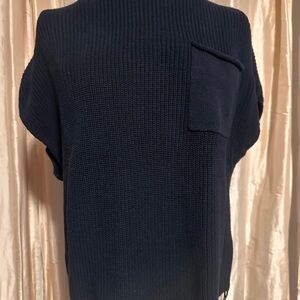 Navy Knit Sweater with Pocket